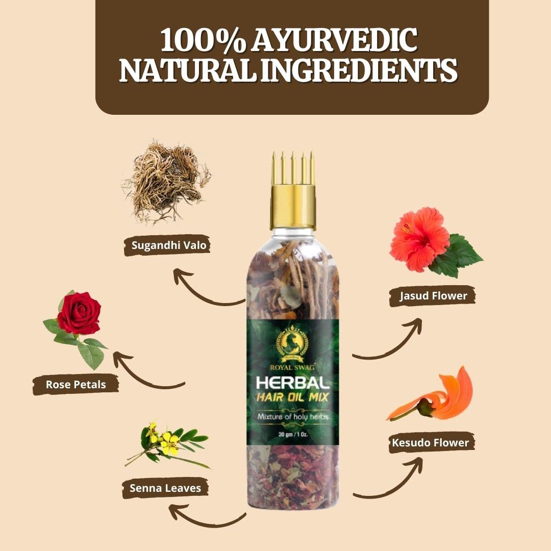 Herbal Hair Oil Mix of Vital Herbs Dried Hair Oil Mixture Essential Herbs for Thick Long Hair (10 gram) for Hair Nourishment (Pack Of 2)