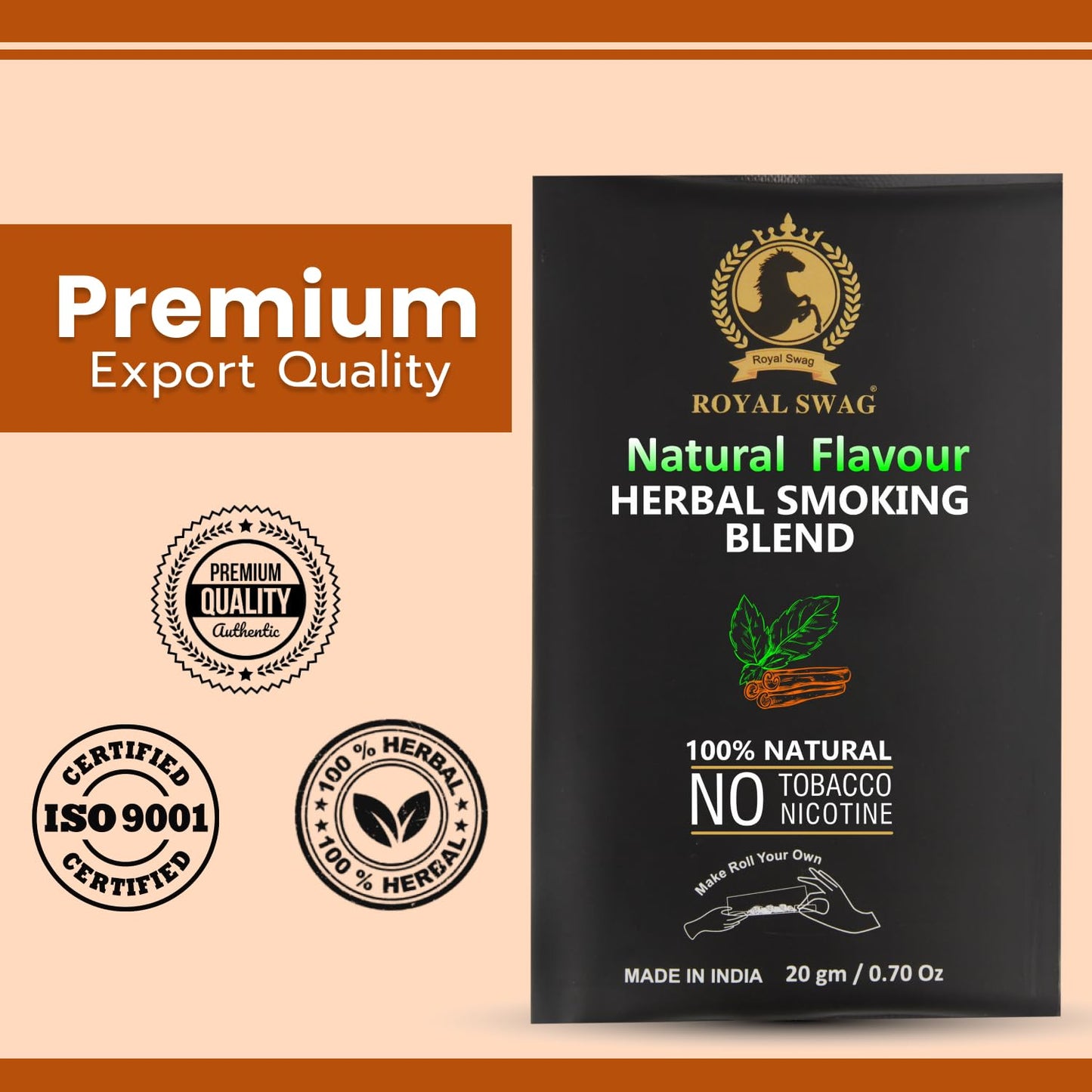 100% Nicotine & Tobacco Free Smoking Mixture(20 gram) | Natural Flavor