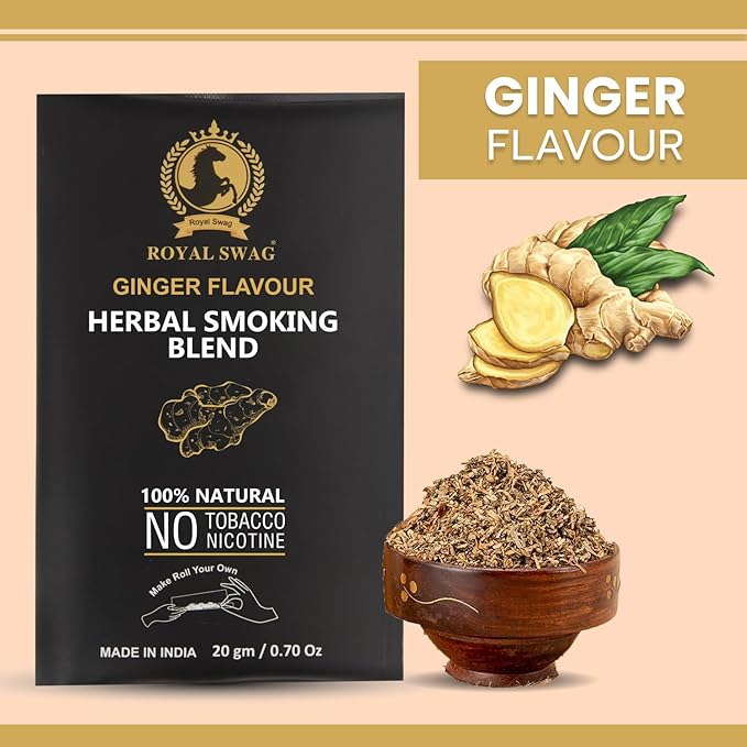 100% Nicotine & Tobacco Free Smoking Mixture(20 gram) | Ginger Flavor