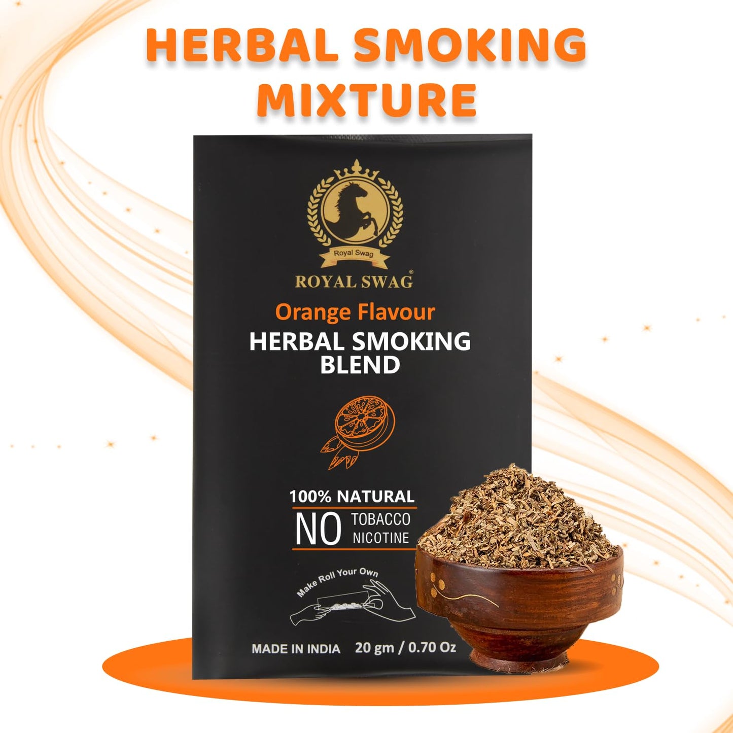 100% Nicotine & Tobacco Free Smoking Mixture(20 gram) | Orange Flavor