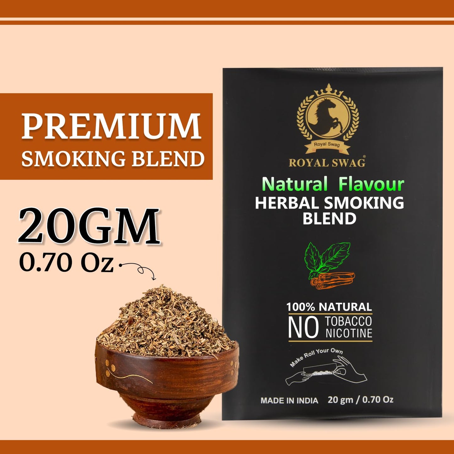 100% Nicotine & Tobacco Free Smoking Mixture(20 gram) | Natural Flavor