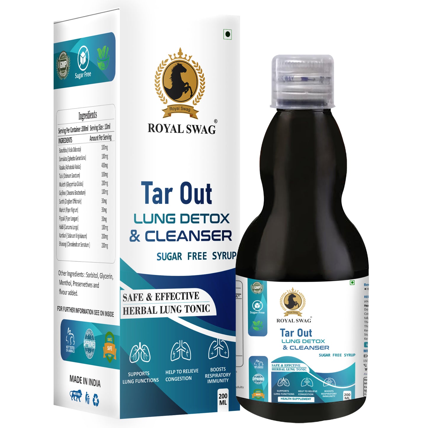 Ayurveda Tar Out Syrup Lungs Detox - Sugar Free - 200 ML