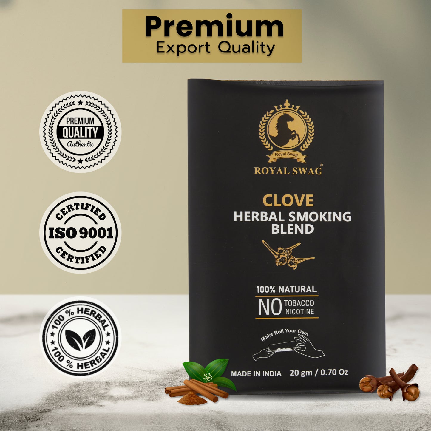 100% Tobacco & Nicotine Free Smoking Mixture Blend (20 gram) Clove Flavour