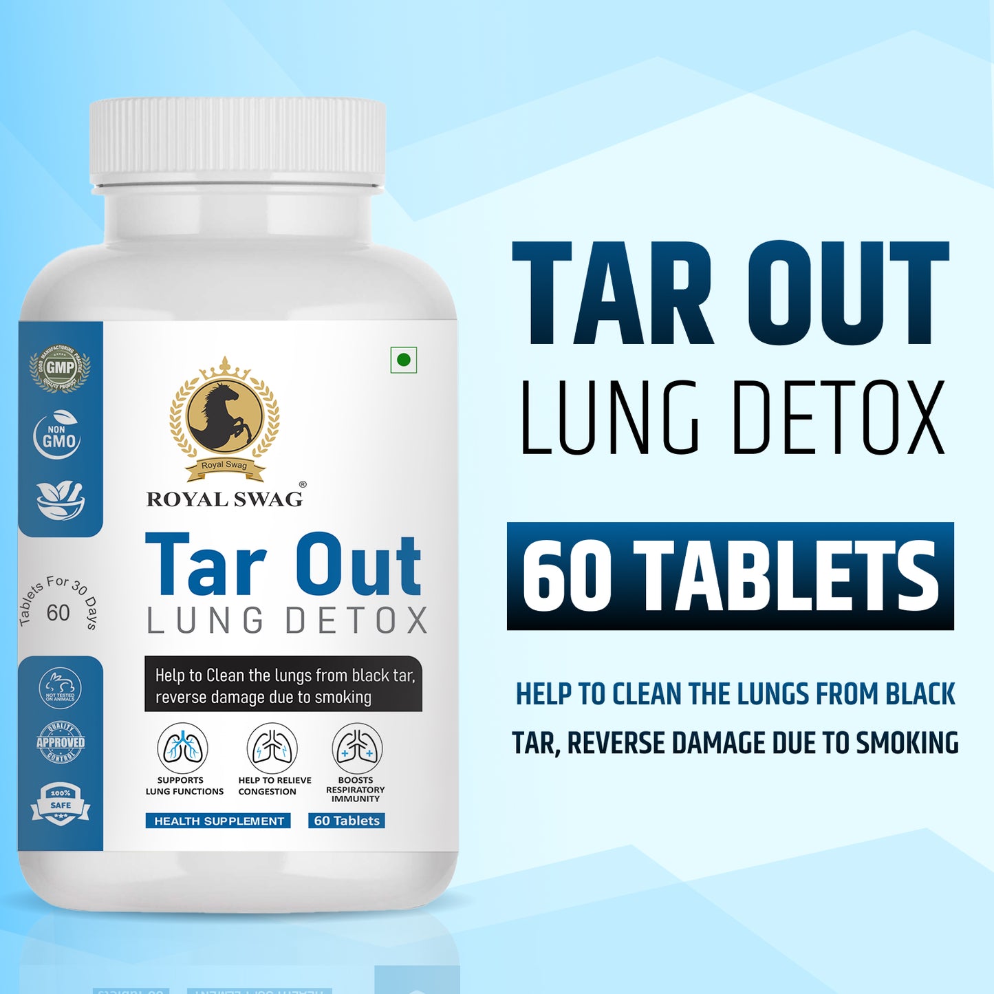 Tar Out Lung Cleanse and Detox Tablet 60 Pcs Pack