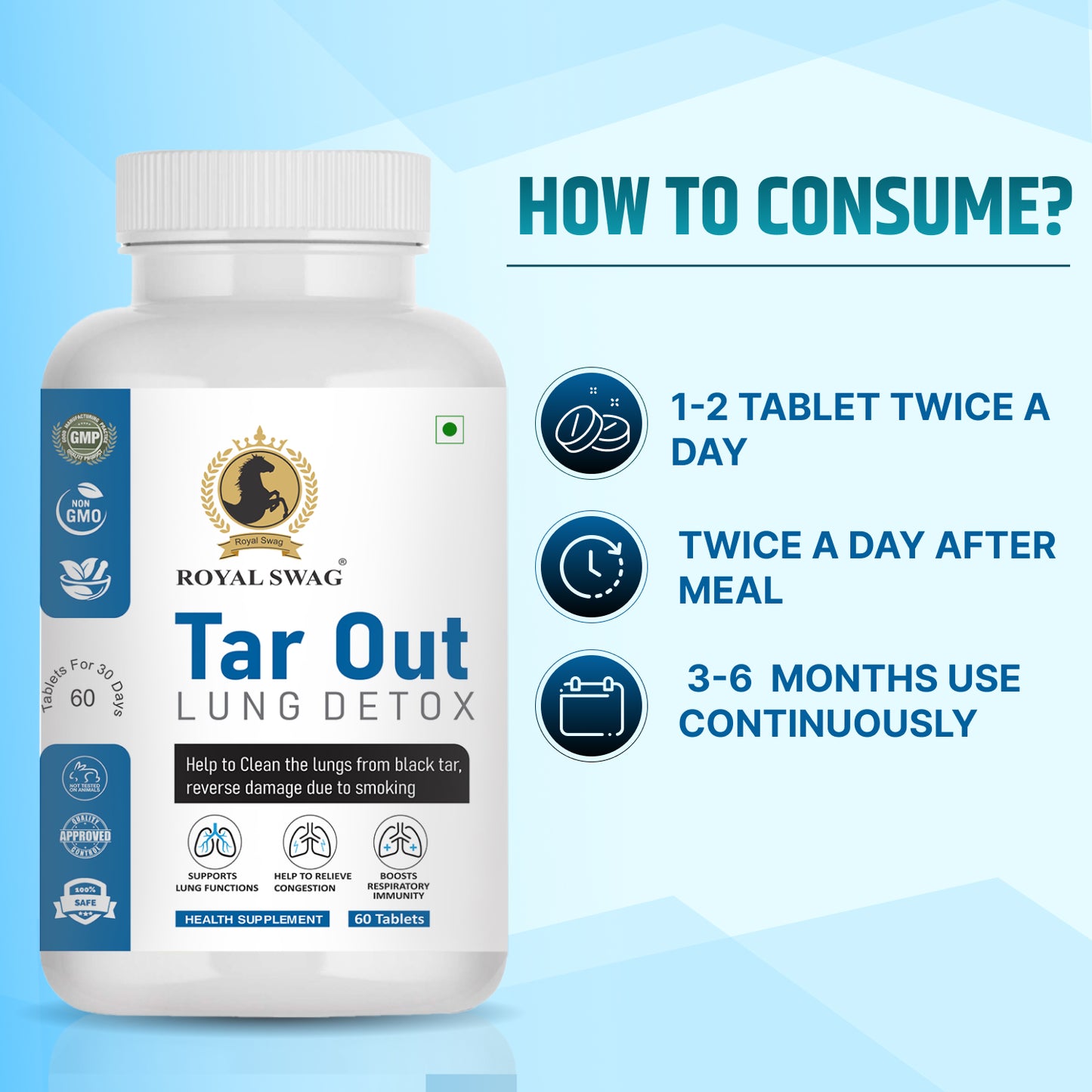 Tar Out Lung Cleanse and Detox Tablet 60 Pcs Pack