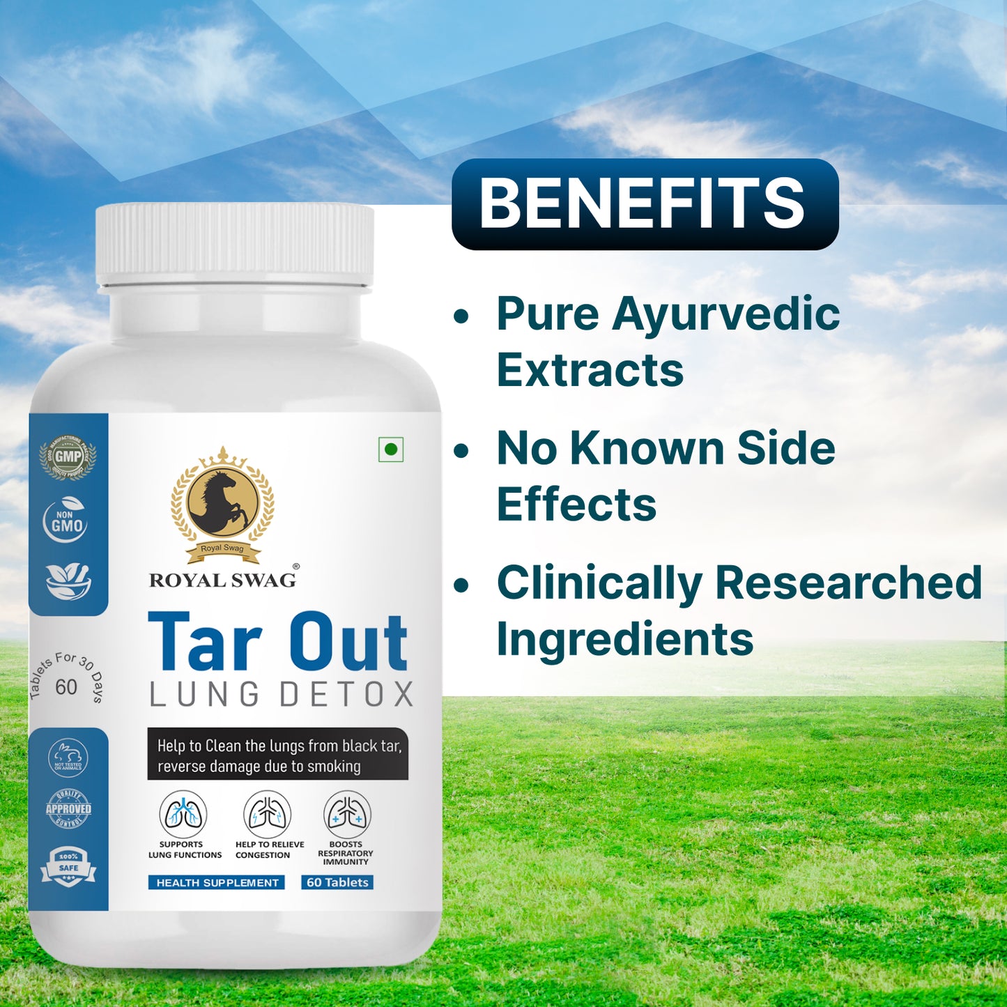 Tar Out Lung Cleanse and Detox Tablet 60 Pcs Pack