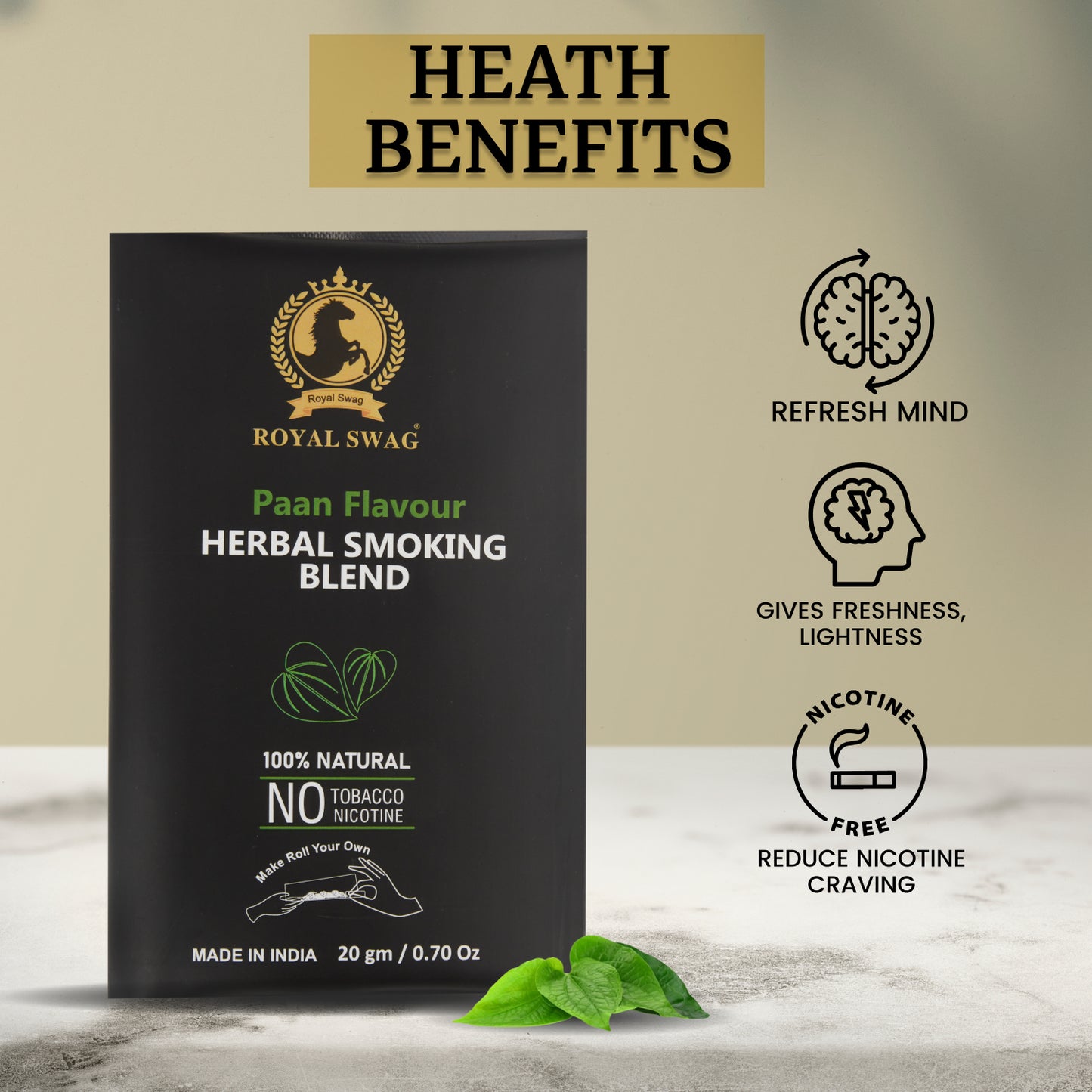 100% Nicotine & Tobacco Free Smoking Mixture(20 gram) | Paan Flavor