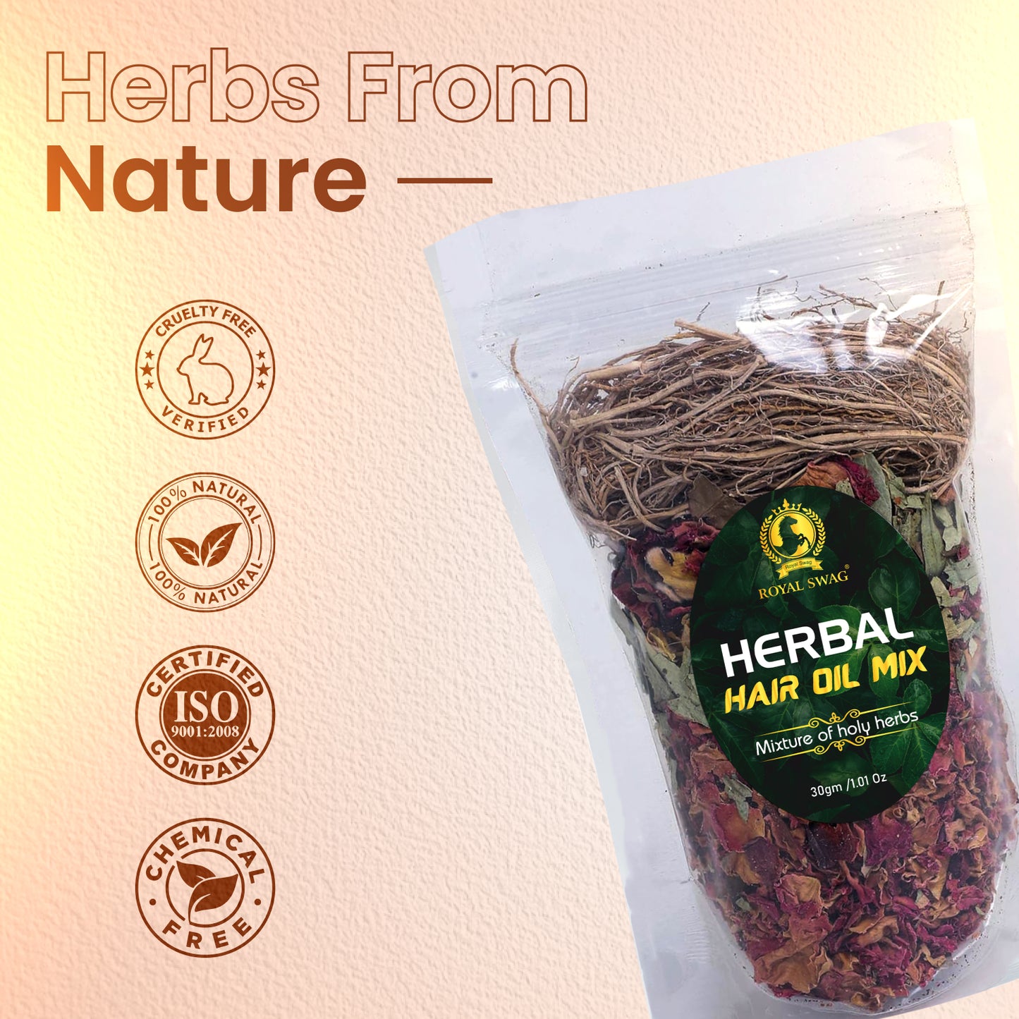 Herbal Hair Oil Mix of Vital Herbs Dried Hair Oil Mixture Essential Herbs for Thick Long Hair (30 gram) for Hair Nourishment