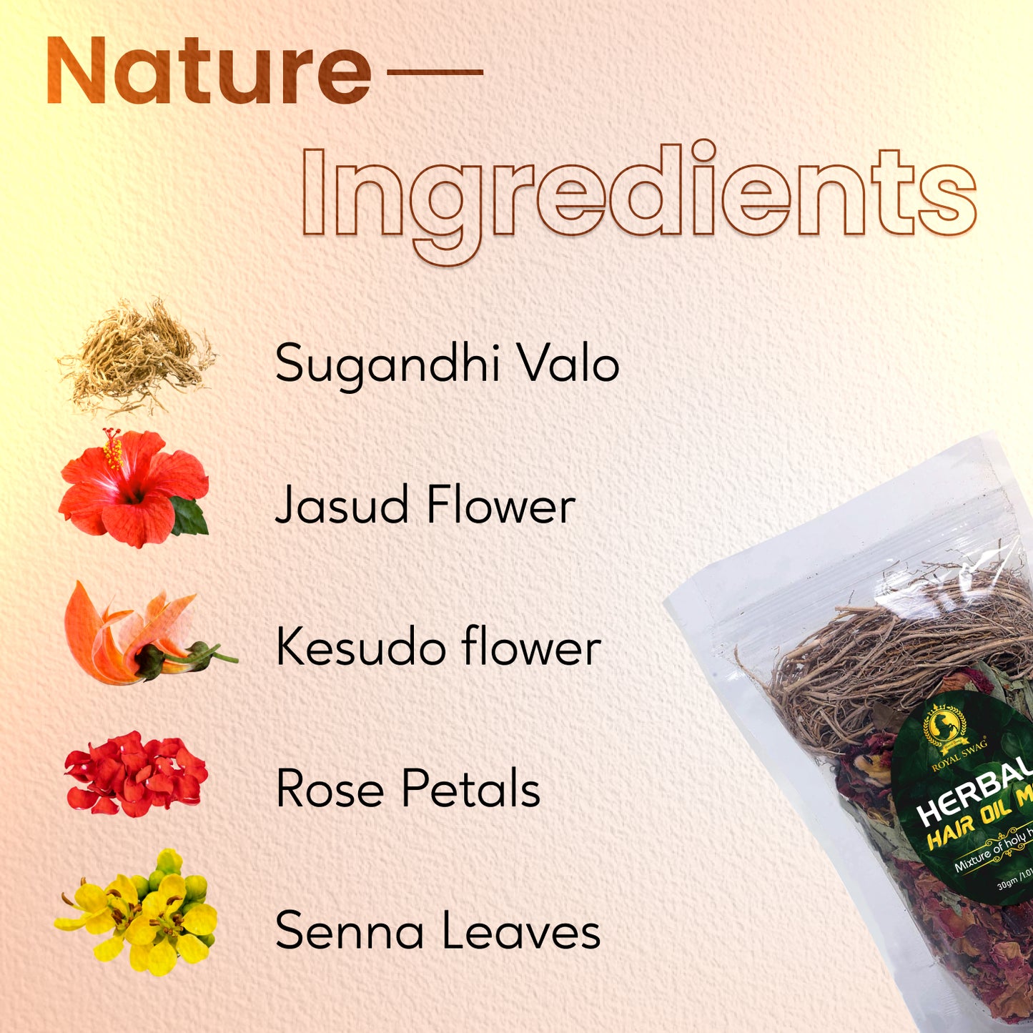 Herbal Hair Oil Mix of Vital Herbs Dried Hair Oil Mixture Essential Herbs for Thick Long Hair (30 gram) for Hair Nourishment