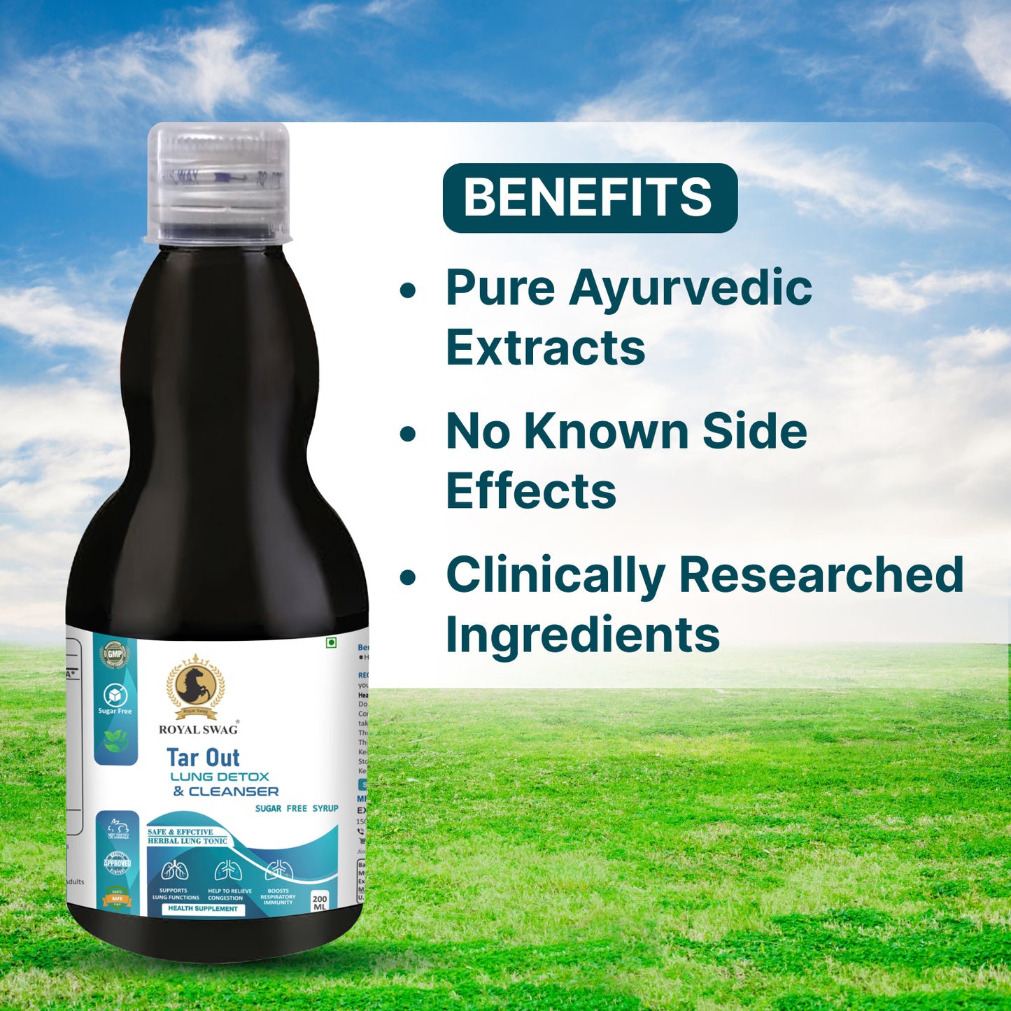 Ayurveda Tar Out Syrup Lungs Detox - Sugar Free - 200 ML