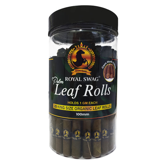 King Size Pre Roll Palm Leaf Cones(Corn Husk Filter) 25 Pcs with 1 Filling Stick
