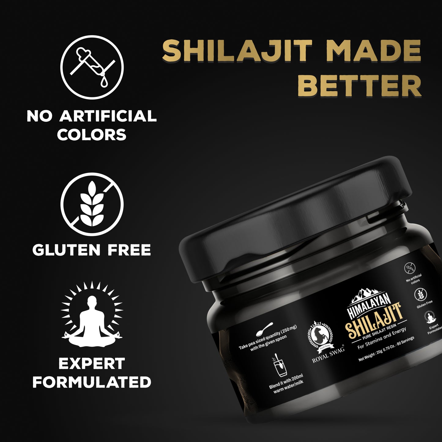 Pure Himalayan Shilajit Resin For Men and Women With 1 Serving Spoon 20 gram / 0.07 oz