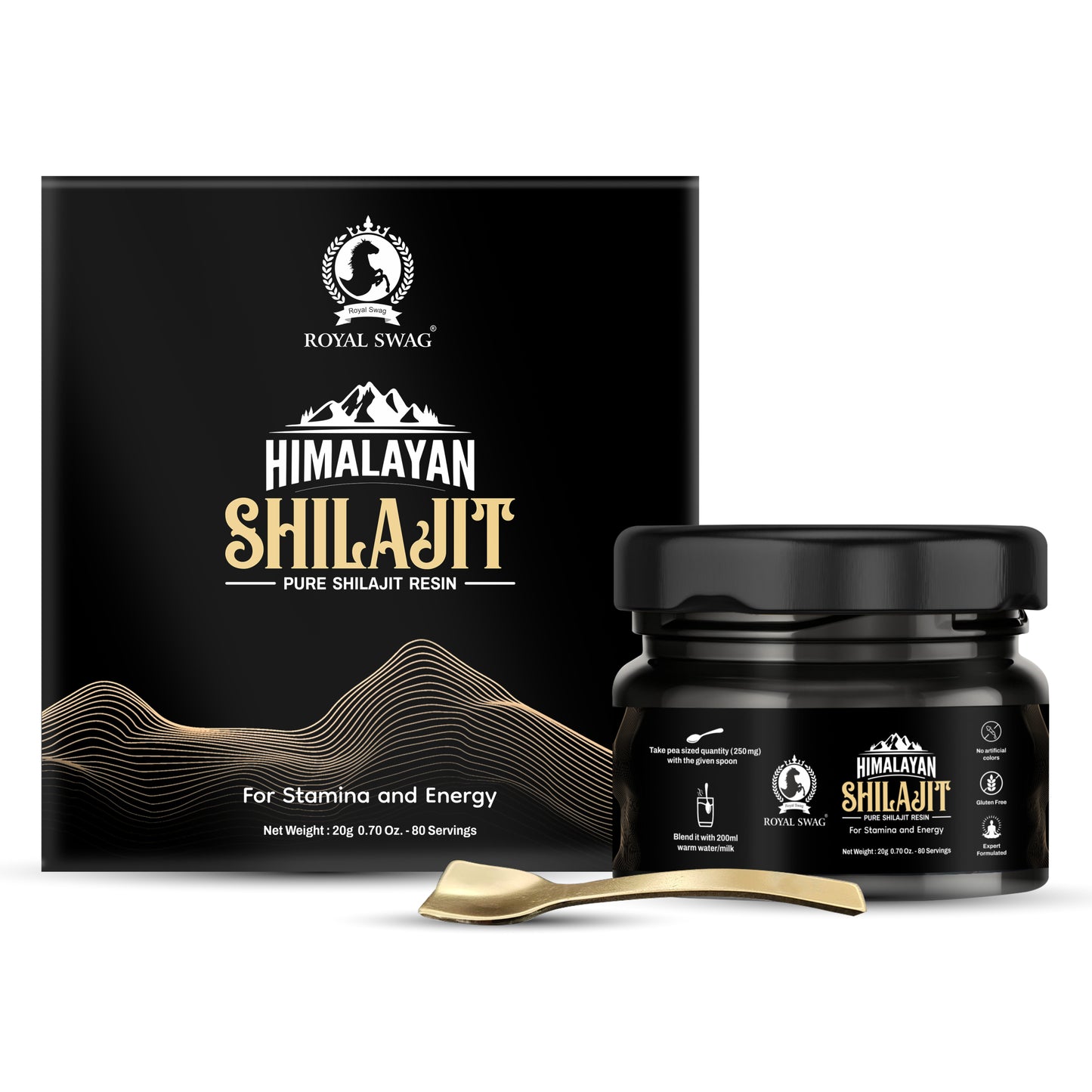 Pure Himalayan Shilajit Resin For Men and Women With 1 Serving Spoon 20 gram / 0.07 oz