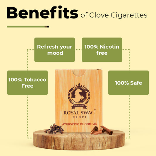 Ayurvedic Herbal Long Filtered Bidi Smoke (Pack of 5 X 20 Bidi Sticks Per Pack) With 1 Shot | 100 Sticks