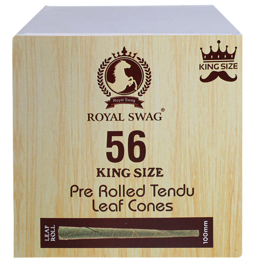 Natural Tendu Leaves Ready To Use Leaf Roll Party Pack Cones (Box of 56 Pieces)