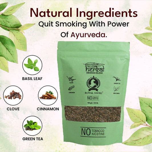 Tobacco & Nicotine Free Herbal Smoking Blend + Wooden Pipe - (3.5 Oz/ 100G)