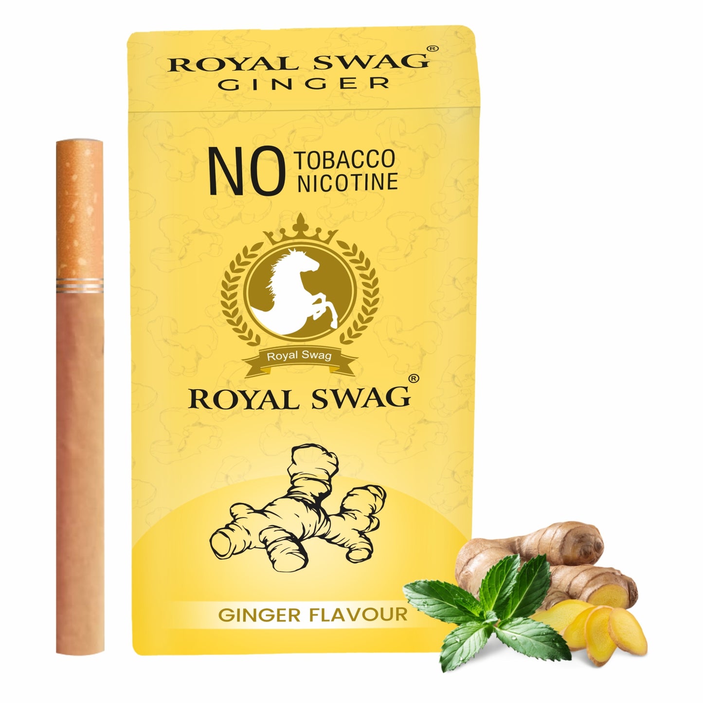 Natural Herbal Cigarettes Ginger Flavour(10 Sticks) 100% Tobacco-Free and Nicotine