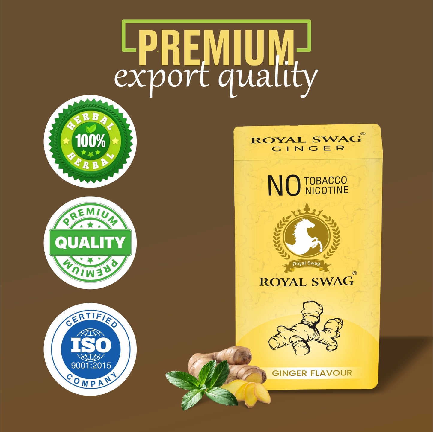 Natural Herbal Cigarettes Ginger Flavour(10 Sticks) 100% Tobacco-Free and Nicotine