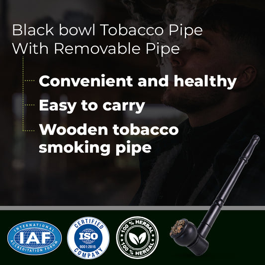Classic Vintage Tobacco Smoking Black Bowl Pipe
