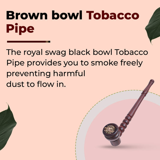 Classic Vintage Tobacco Brown Bowl Pipe (Brown) | Hard Wood Material