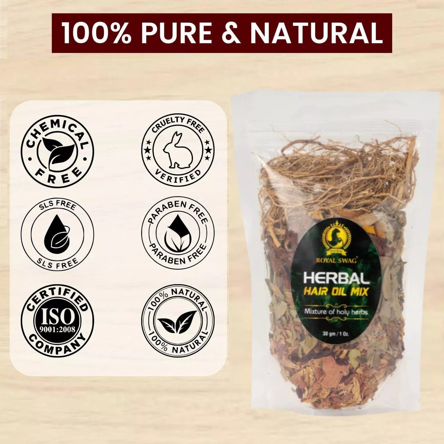 Herbal Hair Oil Mix of Vital Herbs Dried Hair Oil Mixture Essential Herbs for Thick Long Hair (30 gram) for Hair Nourishment (Pack Of 2)