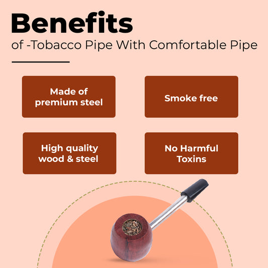 Wooden Steel Pipe Durable Handmade Classic Retro Sailor Pipe | Made In India