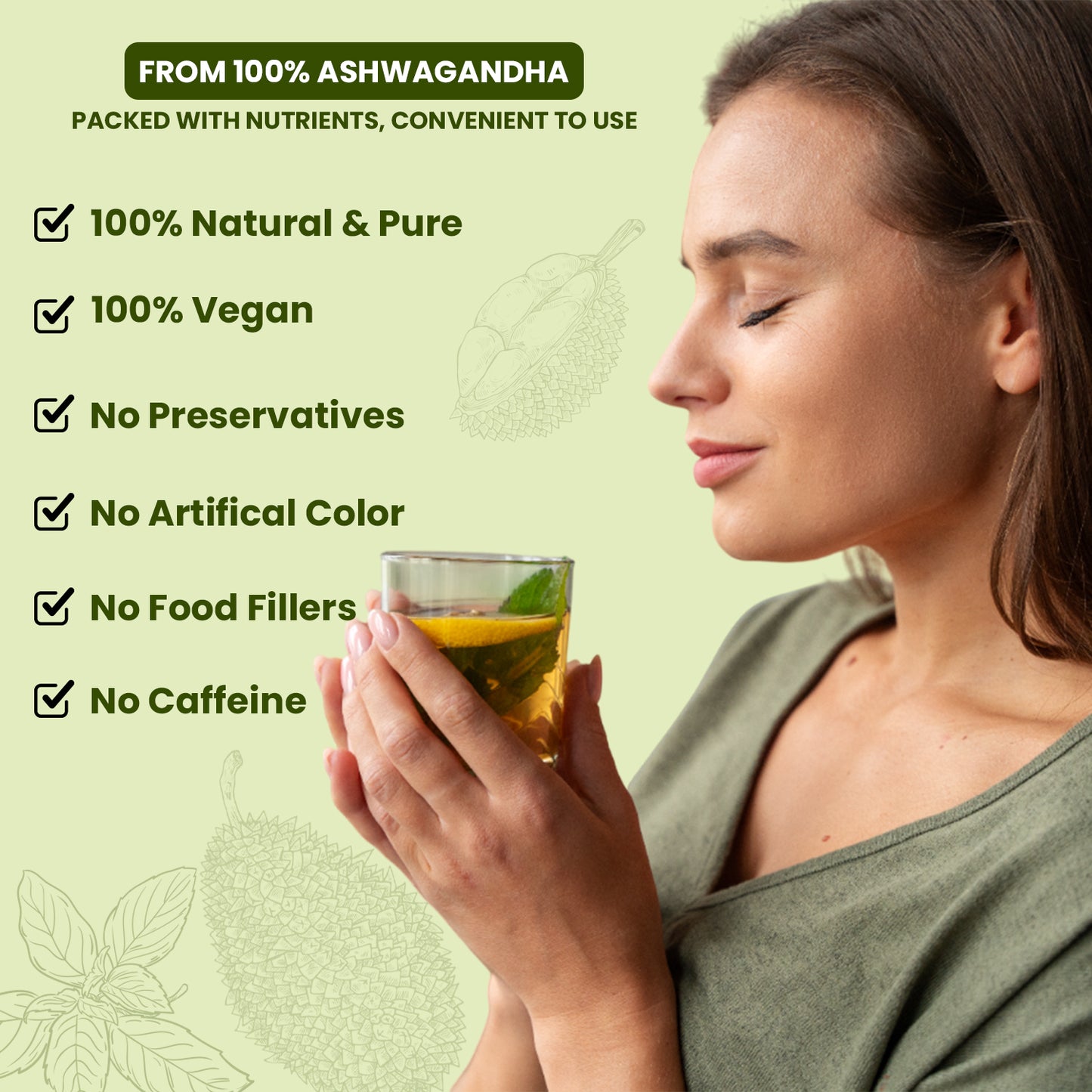 Royal Swag Soursop Mint Herbal Tea Bags | Premium Soursop Leaf & Mint Blend | 25 Herbal Tea Bags | Caffeine-Free Wellness Tea