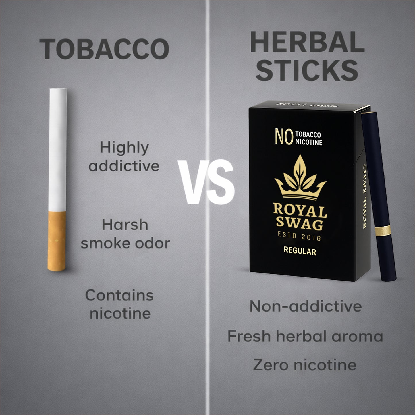 Regular Flavour Herbal Cigarettes - 10 Sticks Packet
