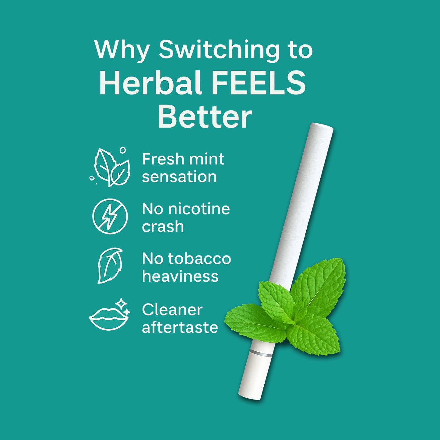 Regular and Mint Flavor Herbal Cigarettes - 20 Sticks