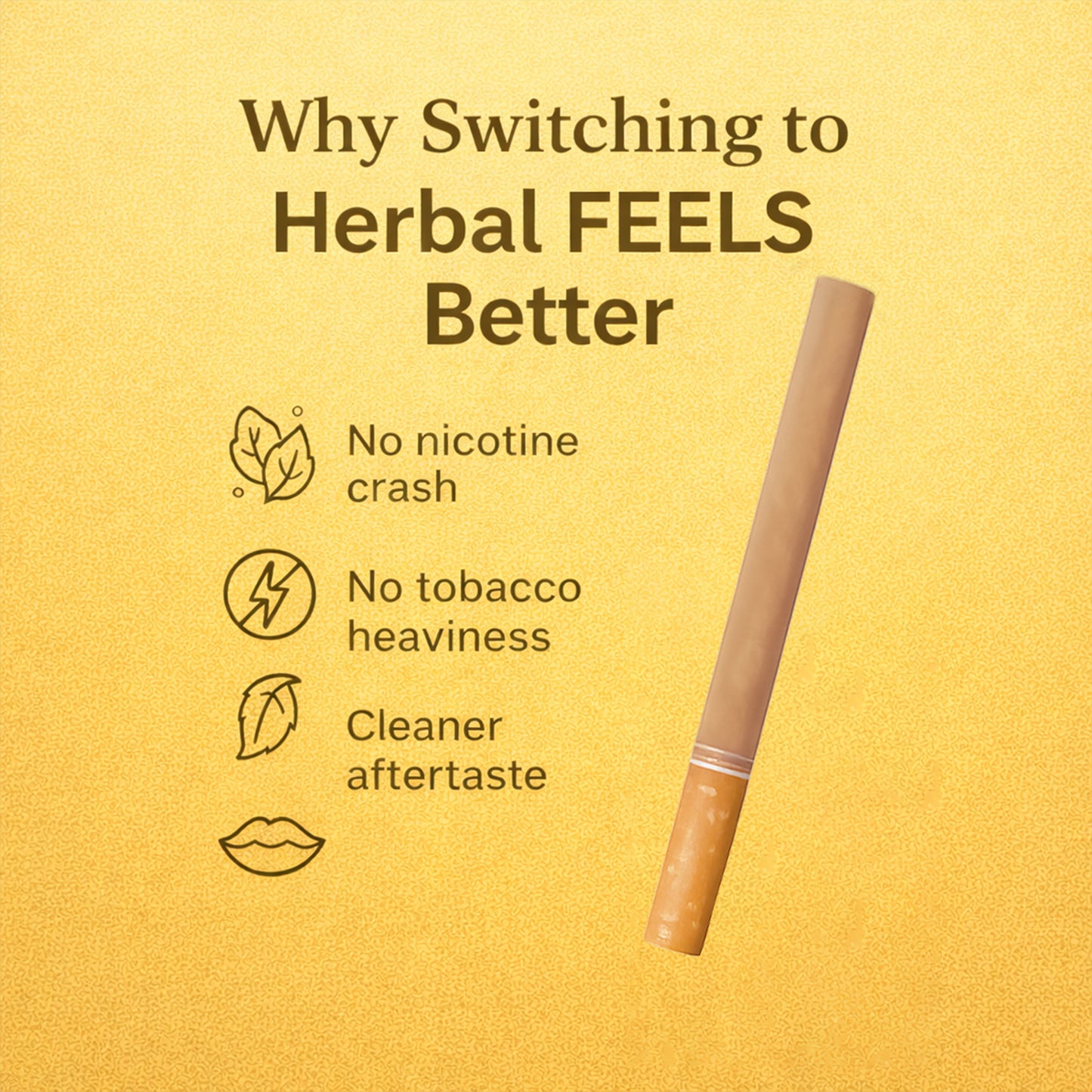 Natural Herbal Cigarettes Ginger Flavour(10 Sticks) 100% Tobacco-Free and Nicotine