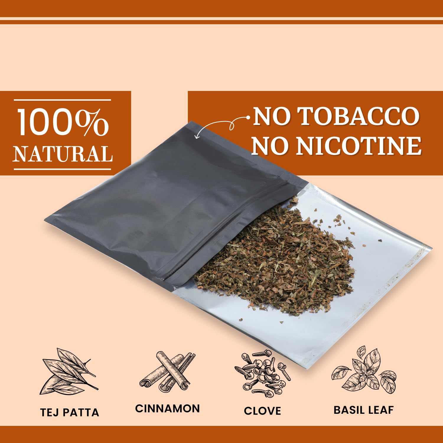 100% Nicotine & Tobacco Free Smoking Mixture(20 gram) | Natural Flavor