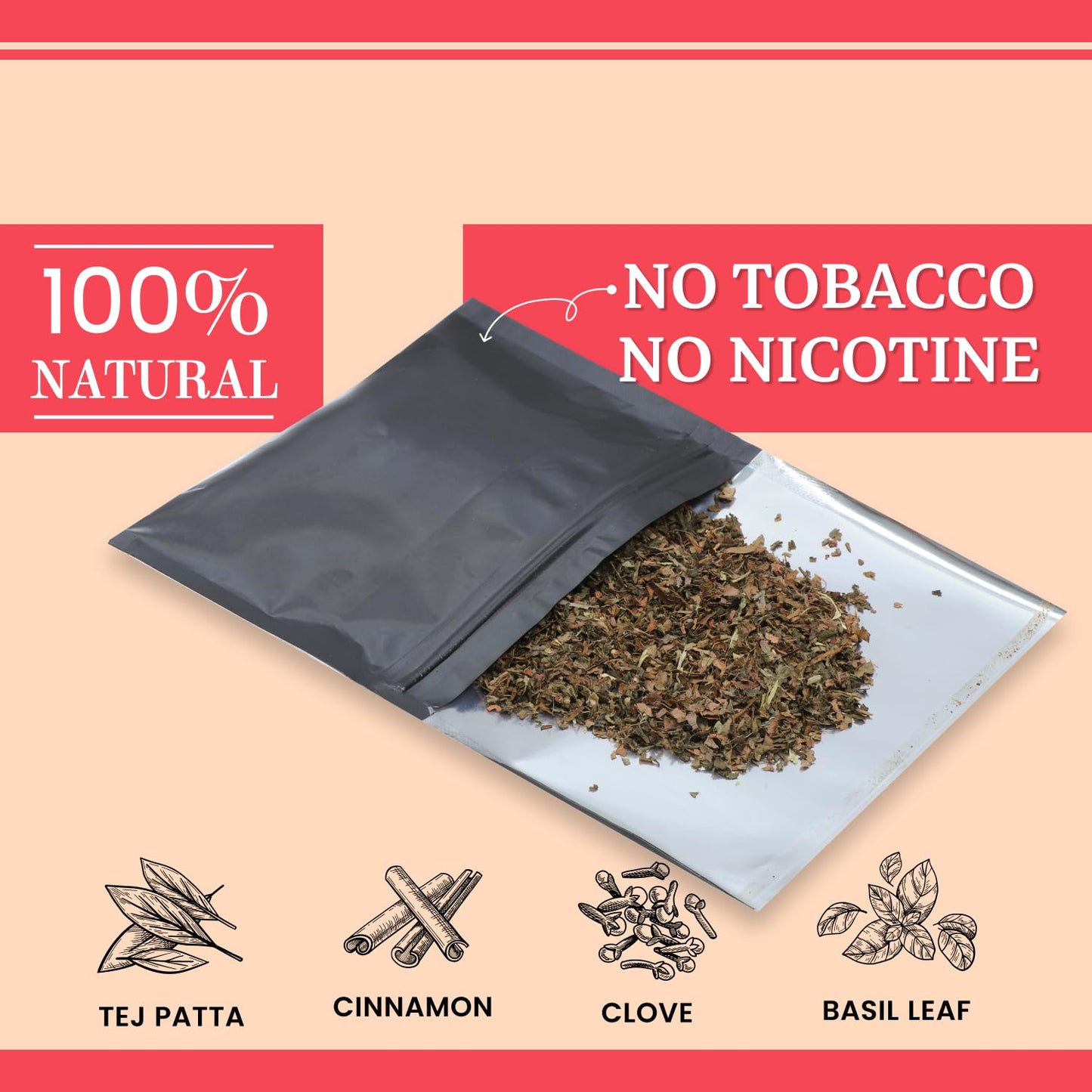 100% Nicotine & Tobacco Free Smoking Mixture(20 gram) | Strawberry Flavor