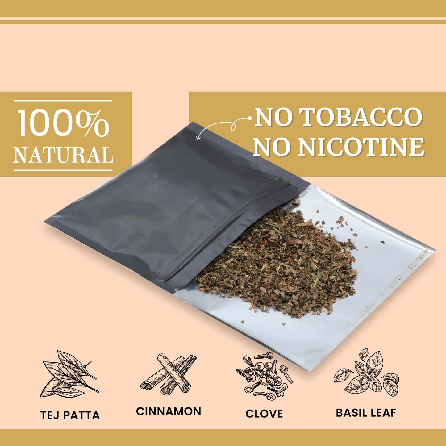 100% Nicotine & Tobacco Free Smoking Mixture(20 gram) | Ginger Flavor