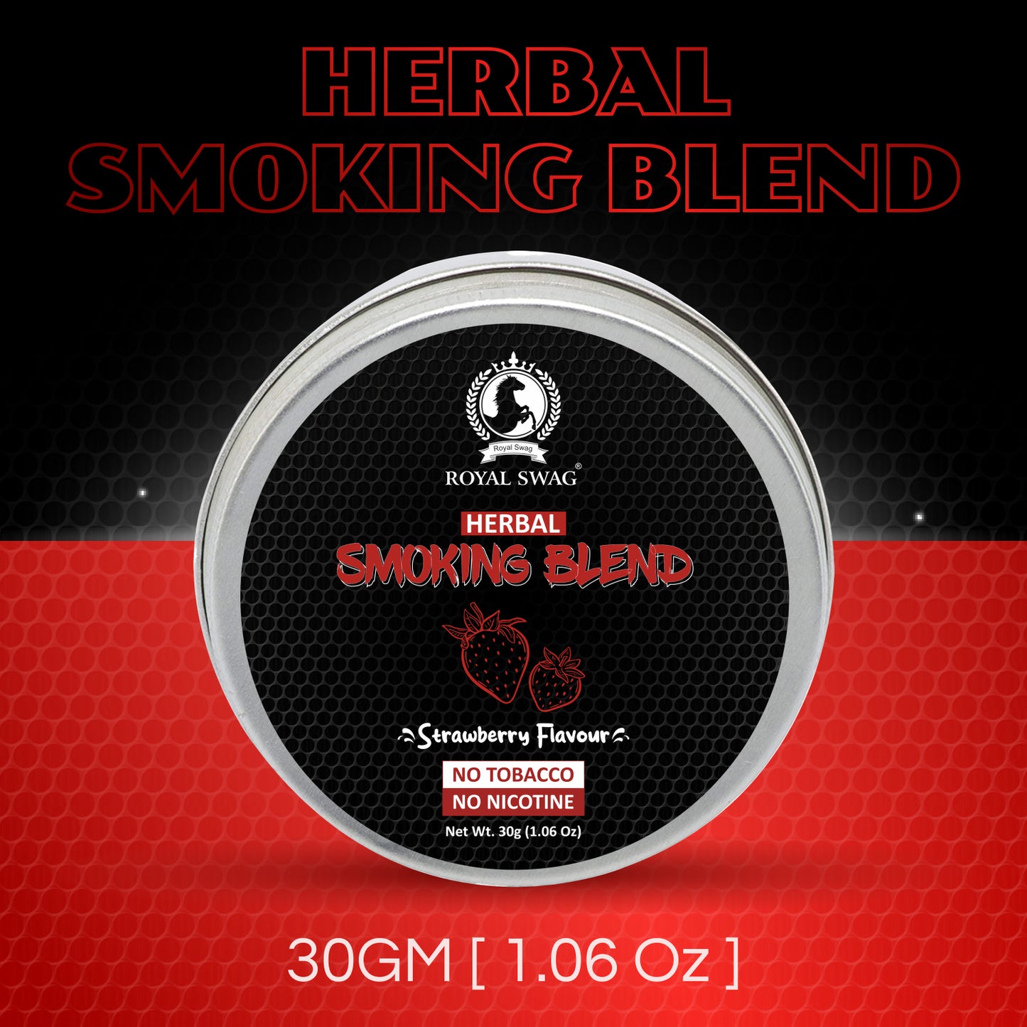 Ayurvedic Herbal Mixture Smoking Blend SRAWBERRY FLAVOUR (30 g/1.0 oz Container)