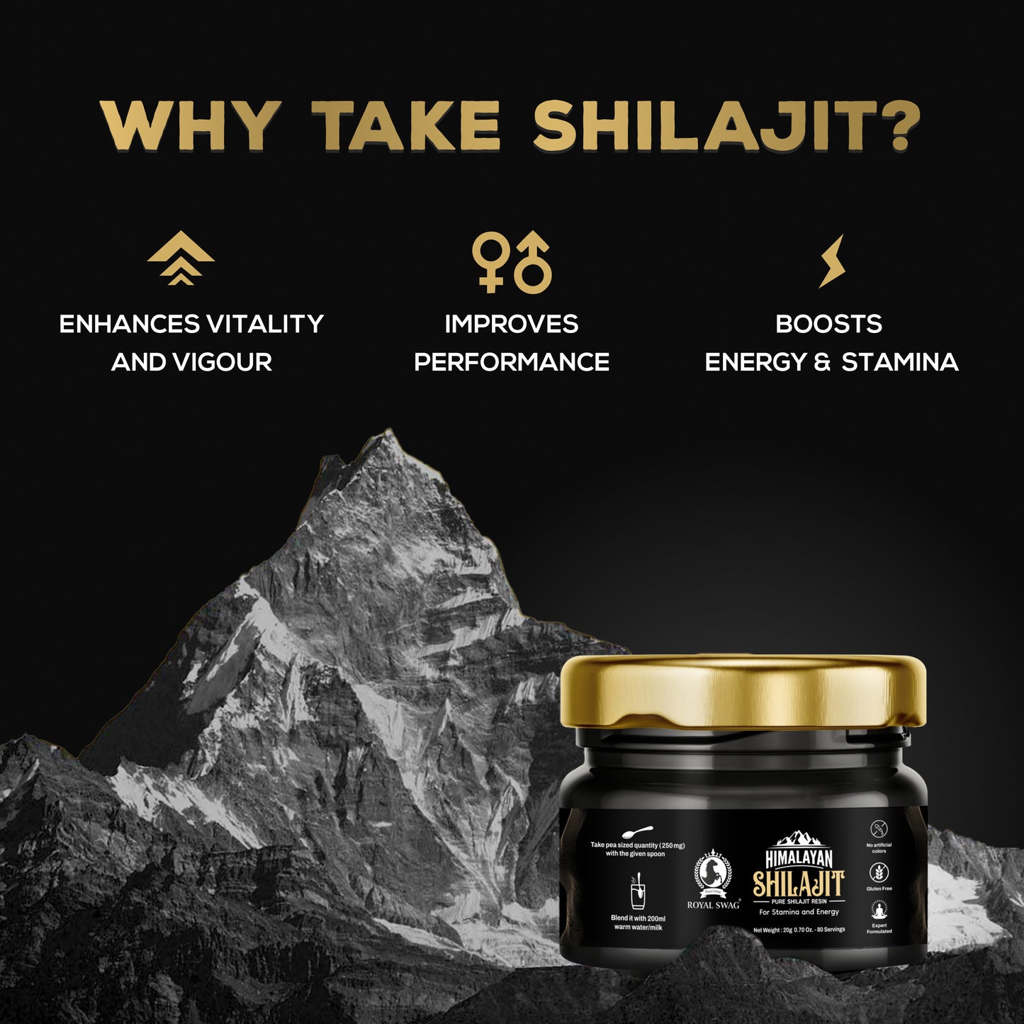 Pure Himalayan Shilajit Resin For Men and Women With 1 Serving Spoon 20 gram / 0.07 oz