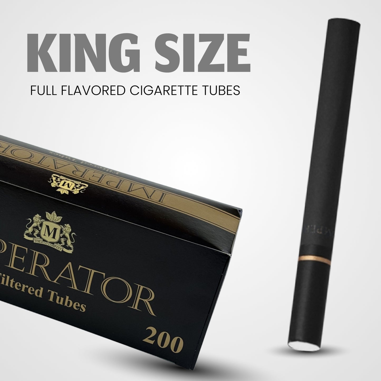 Seduce Premium - King Size 24 mm Pre rolled Cigarette Tubes with Black Gold Ring