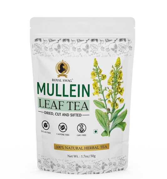 100% Pure and Natural Premium Mullein Leaf Tea 50 gram Pack | Non-GMO, Caffeine Free and Sugar Free