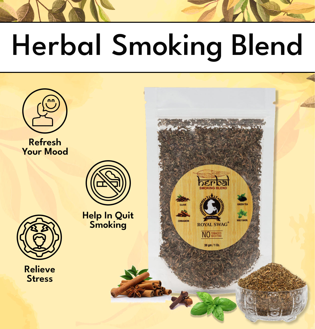 Premium Herbal Ayurvedic Smoking Mixture Blend Captain Smoking Woode