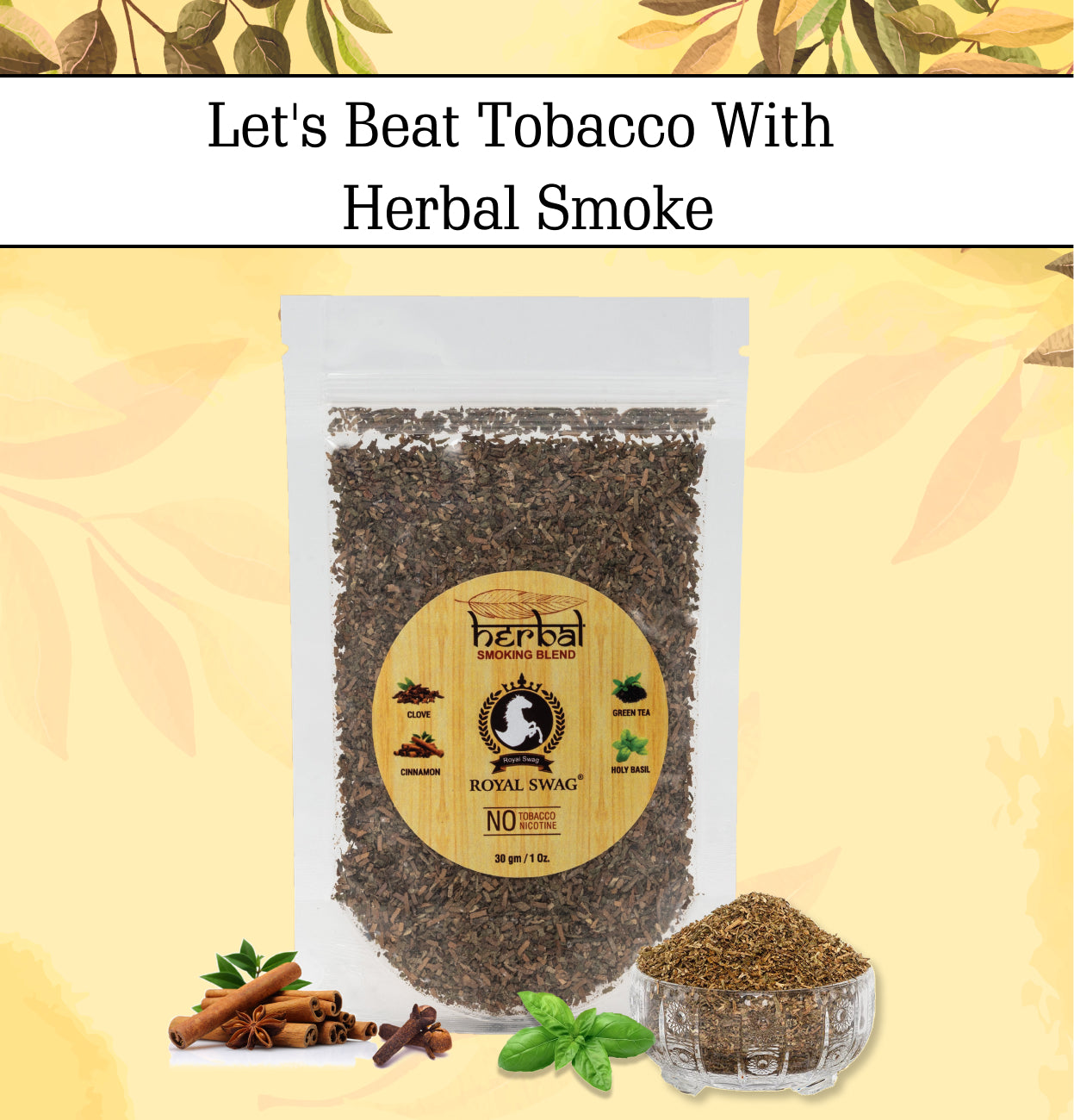 Tobacco & Nicotine Free Smoking Mixture Herbal Smoking Blend(1 oz/ 30 g)