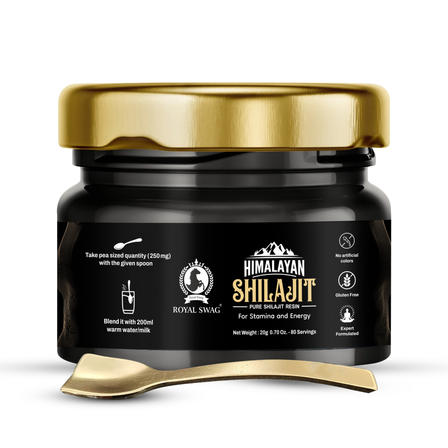 Pure Himalayan Shilajit Resin For Men and Women With 1 Serving Spoon 20 gram / 0.07 oz