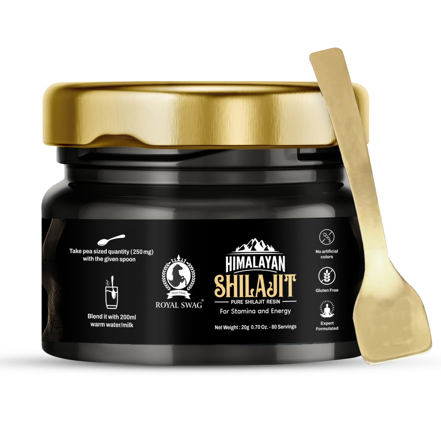 Pure Himalayan Shilajit Resin For Men and Women With 1 Serving Spoon 20 gram / 0.07 oz