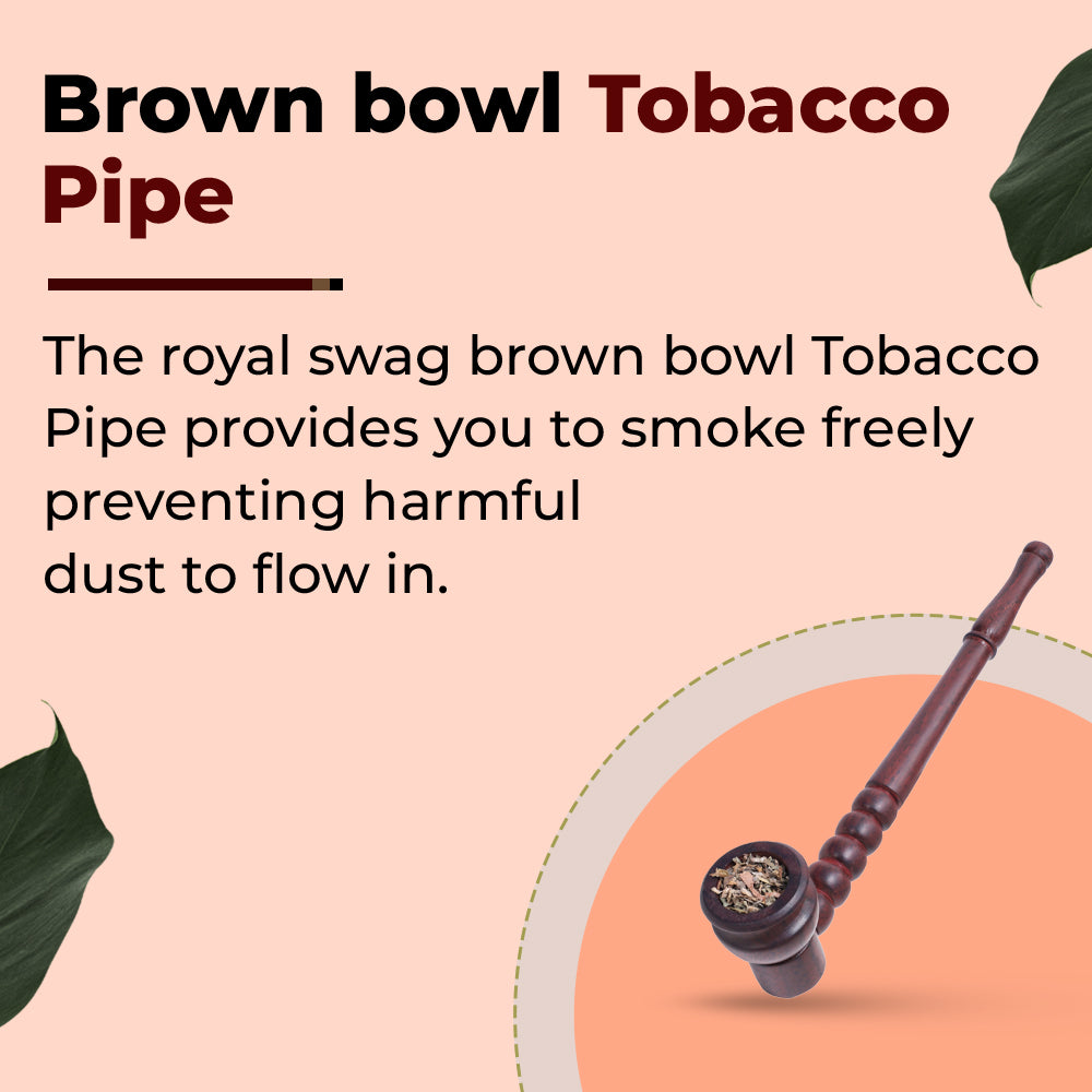 Classic Vintage Tobacco Brown Bowl Pipe (Brown) | Hard Wood Material