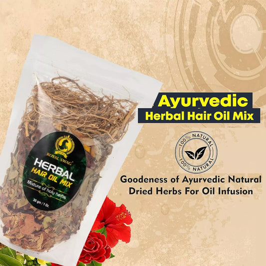 Herbal Hair Oil Mix of Vital Herbs Dried Hair Oil Mixture Essential Herbs for Thick Long Hair (30 gram) for Hair Nourishment (Pack Of 2)