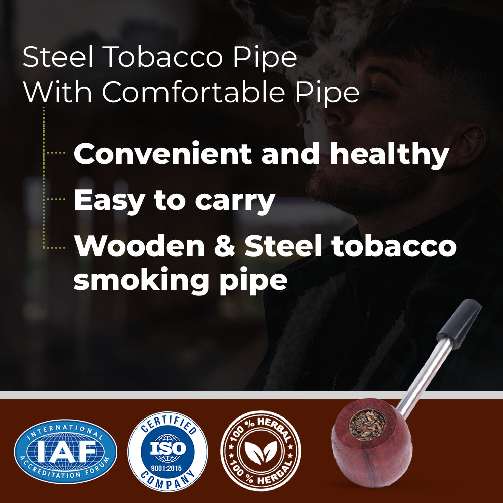 Wooden Steel Pipe Durable Handmade Classic Retro Sailor Pipe | Made In India