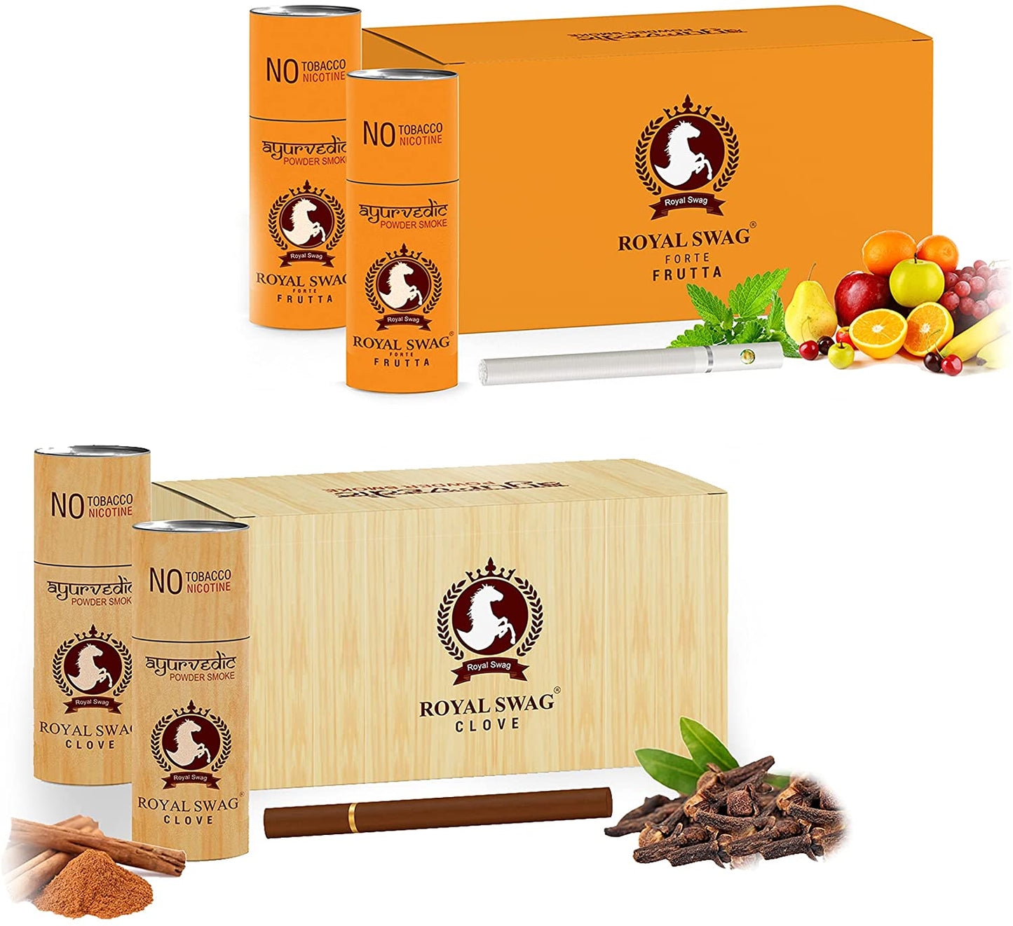 Ayurvedic Herbal Cigarette Frutta and Clove Flavour (50 Stick Each) Nicotine Free | Pack of 100
